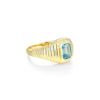 Blue Topaz Signet Ring