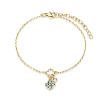 Blue Spinel Clover Charm Bracelet