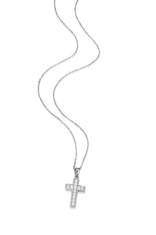 Classic Silver Cross Pendant Necklace