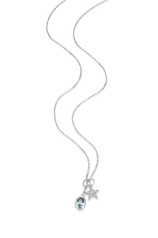 Blue Spinel & Starfish Charm Necklace