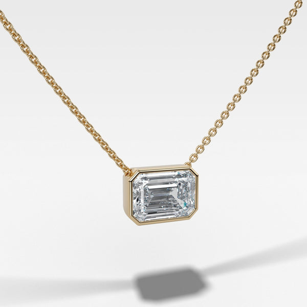 Emerald cut Solitaire Necklace