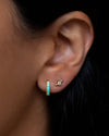 Pave Huggie Earrings 10mm Turquoise