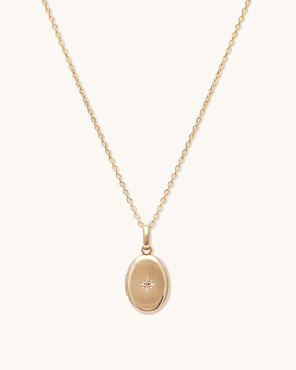 Petite Oval Diamond Locket