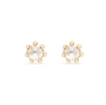 Nova Earring in 14K yellow gold with diamond- front view