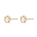 Nova Earring in 14k yellow gold and diamond side view