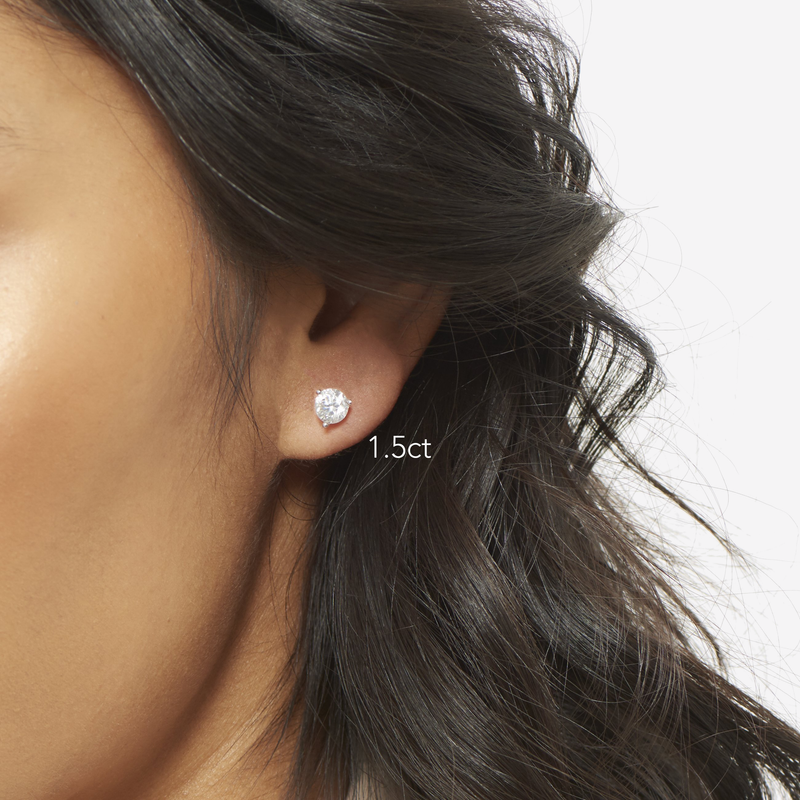 Model wearing a 1.5 CTW  Diamond Stud 