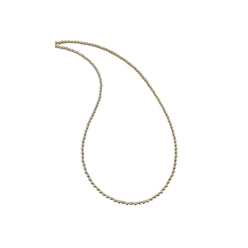 Leave on Necklace - Gold beads  2mm 