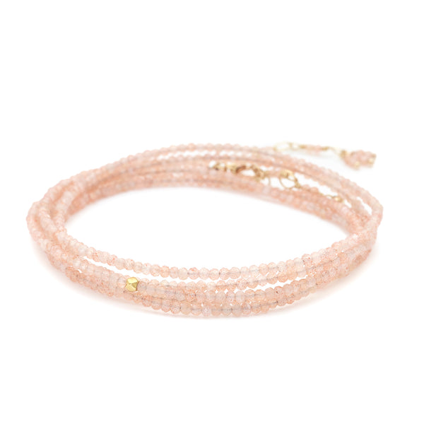 Blush Moonstone Wrap Bracelet  Necklace