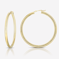 3,, 10k Gold hollow hoops  on white background 