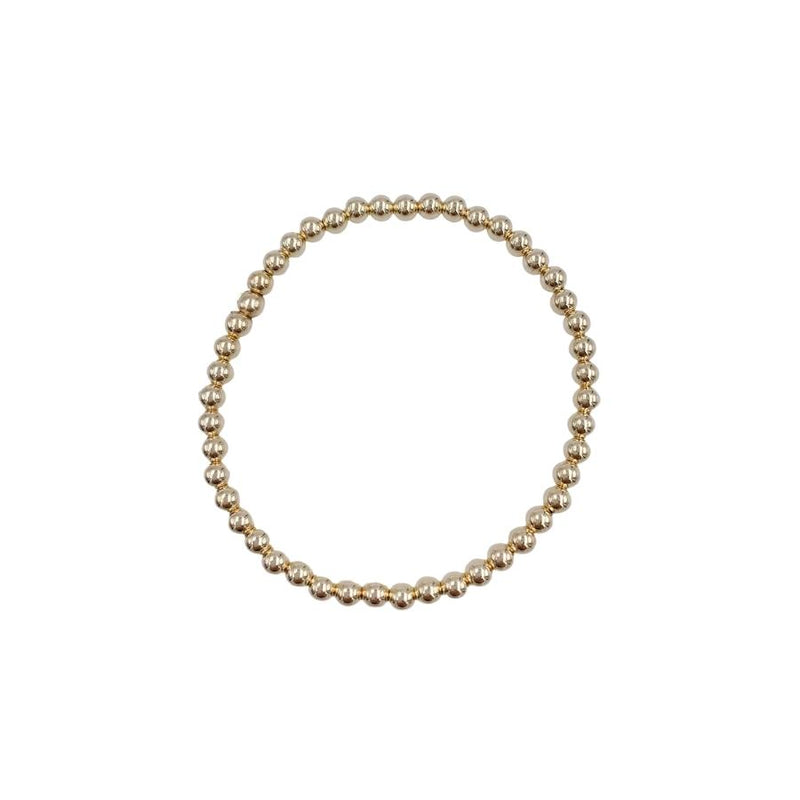 4mm Gold- -Fil bead Leave on a stretchy bracelet. 