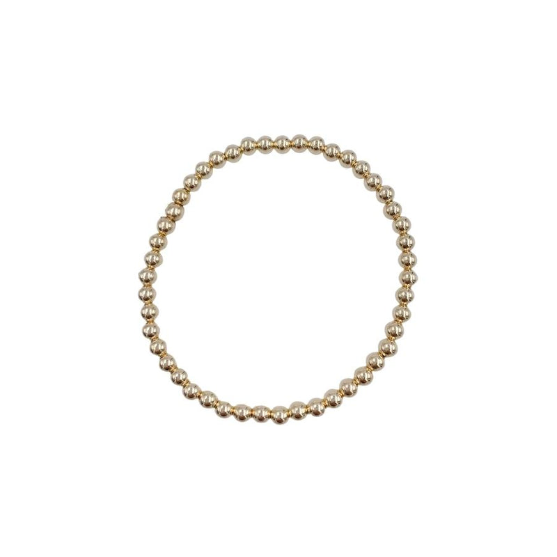 4mm Leave on bead Bracelet- 14K Gold- Filled 