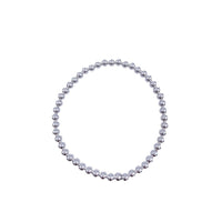 4mm  Silver Bead Leave on bead stretchy Bracelet, 