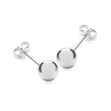 Lifestyle Studio ~Bead Ball Stud Earrings~ Medium 4mm. 14 K White Gold