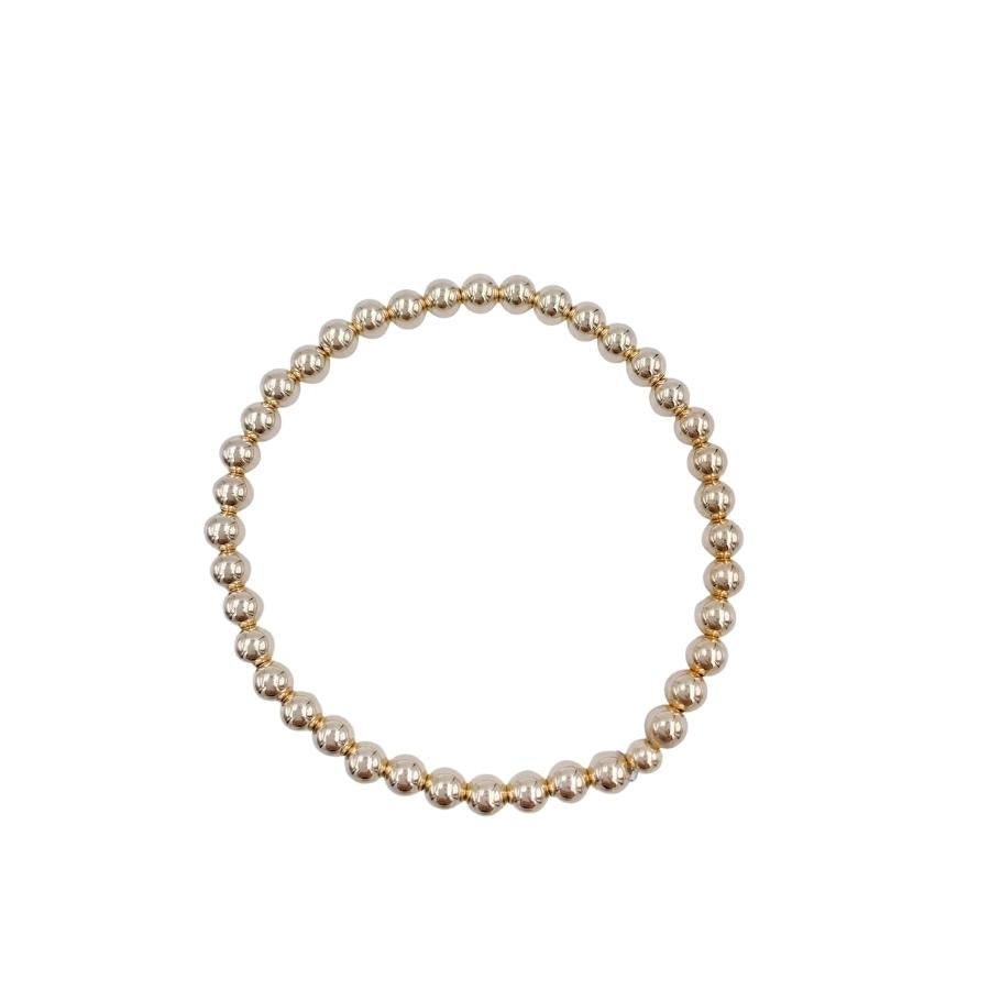 Gold fil 5mm Leave on bead Bracelet- 