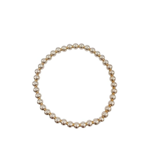 5mm Leave on bead Bracelet- Gold Filled 