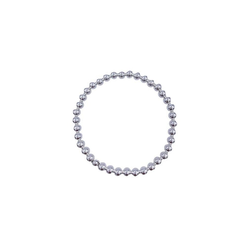 5mm Leave on bead Bracelet- Sterling Silver 
