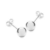 Life style Studio ~ Bead Ball Stud Earrings ~ Large 5mm.~ 14K White Gold