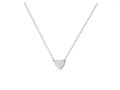 Baby Heart Necklace In White Gold - The Right Hand Gal 