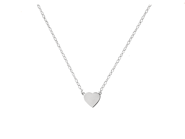 Baby Heart Necklace In White Gold - The Right Hand Gal 