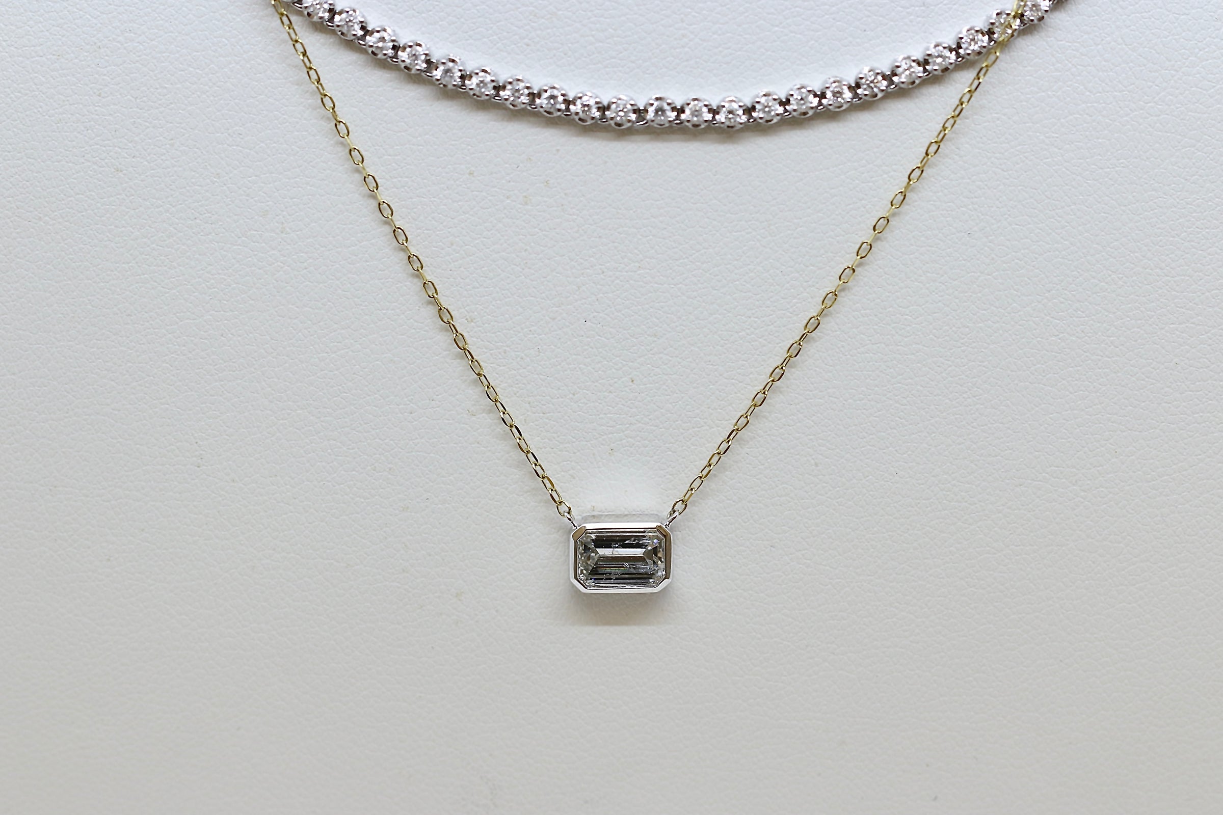 Emerald cut Solitaire Necklace