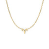 Aries Zodiac  Symbol Necklace Yellow Gold 