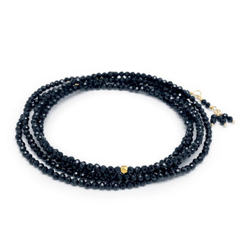 Opaque Blue Sapphire Bead Wrap Bracelet  Necklace