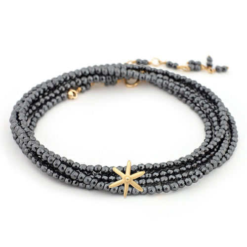Star Bead Gemstone Wrap Bracelet  Necklace