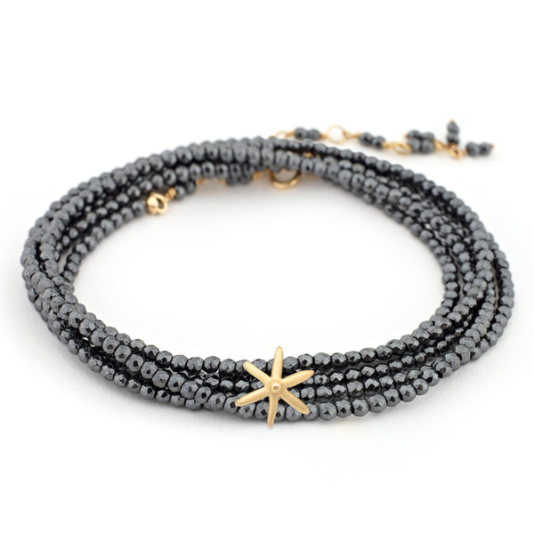Star Bead Gemstone Wrap Bracelet  Necklace