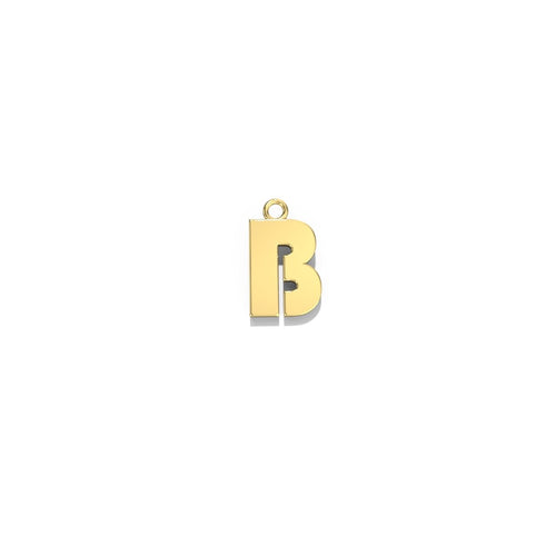  10K Yellow gold small initial charm/ pendent - B