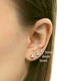 Gold Bead Ball Stud Earrings Medium 4mm