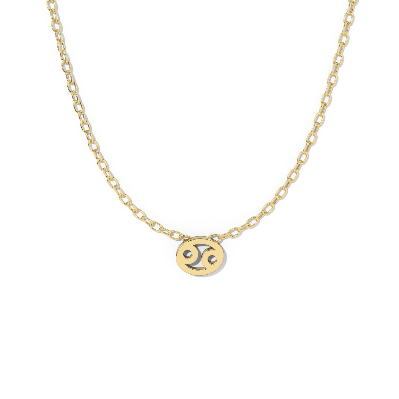 Cancer  Zodiac  Symbol Necklace YellowGold 