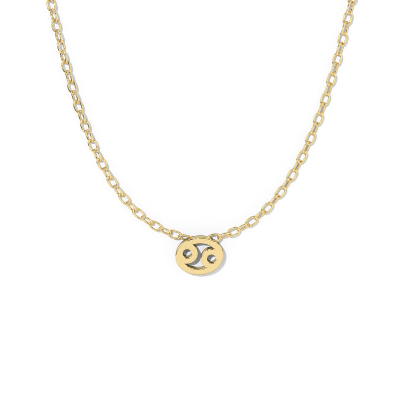 Cancer  Zodiac  Symbol Necklace YellowGold 