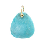 Turquoise gemstone charm  with 18K Yellow Gold 