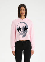 Skull Star  Pullover Hoodie in Candy Pink by CHRLDR 