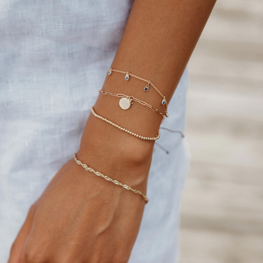 Imprint Forest Bracelet in 14k yellow gold on model 