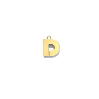  10K Yellow gold small initial charm/ pendent - D