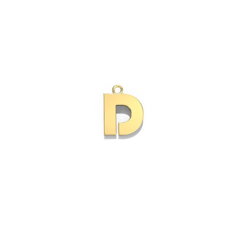  10K Yellow gold small initial charm/ pendent - D