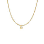 Script Initial Necklace- Yellow Gold –  E