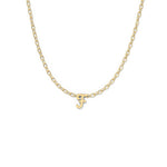 Script Initial Necklace- Yellow Gold - F