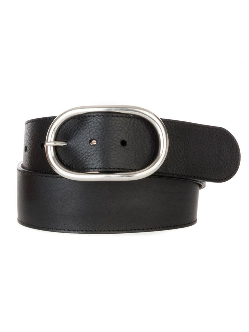 Fia Black Vachetta Belt- Black and Silver- BRAVE Leather 