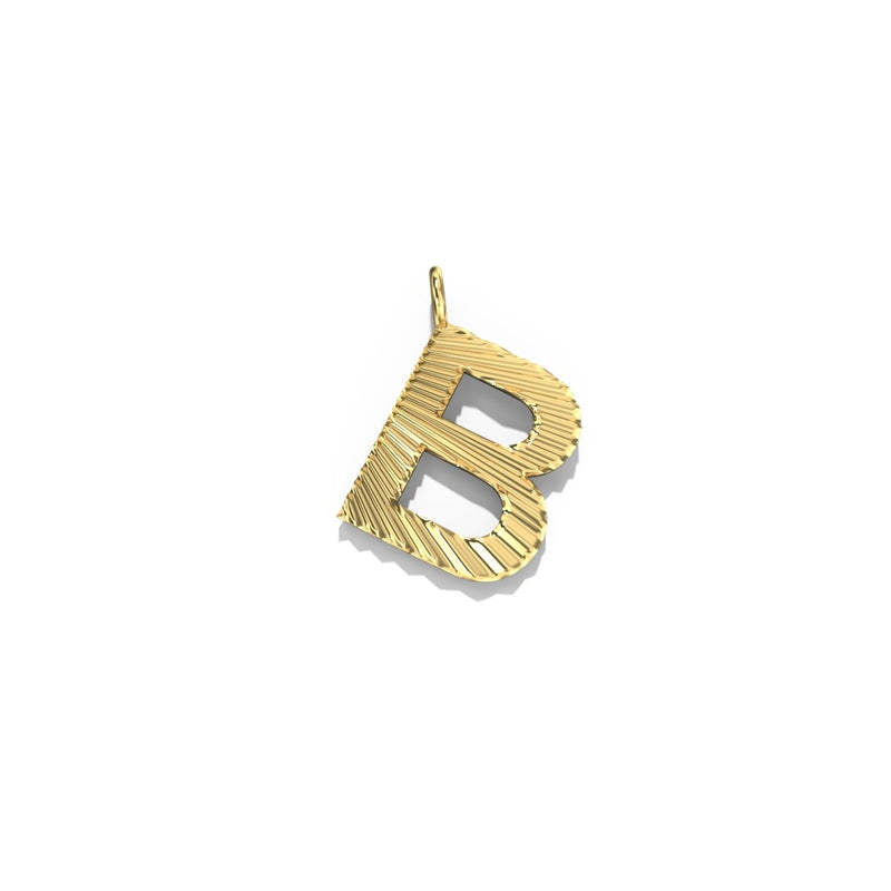 Lifestyle Studio - Fluted B Letter Pendant in 10K Yellow Gold   available at Hickox, Mississauga, Canada  