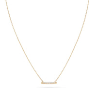 Horizon Necklace - 14k yellow gold with white diamonds . Front view 
