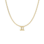 Gemini Aries Zodiac  Symbol Necklace Yellow Gold 