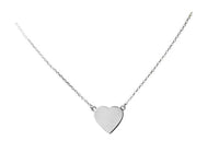 Simple Heart Necklace in White Gold - The Right Hand Gal 