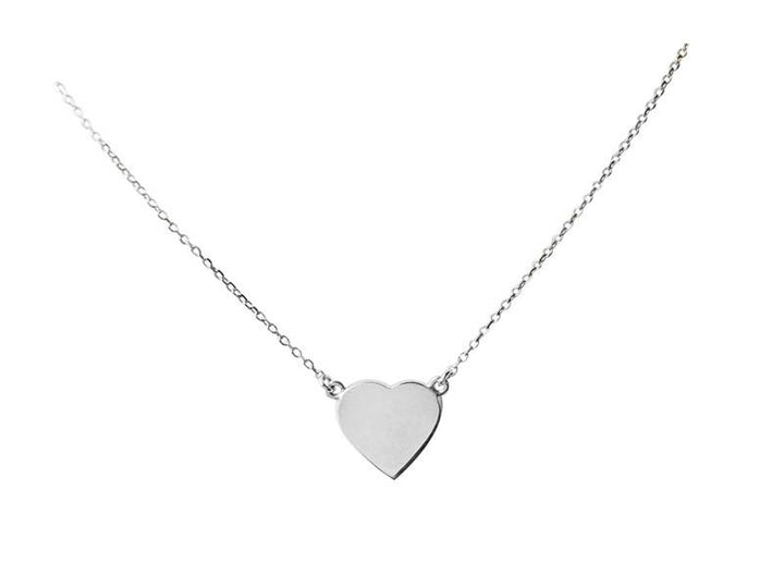 Simple Heart Necklace in White Gold - The Right Hand Gal 