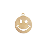  Happiness Charm is a shiny disc Emoji.  Close up view.