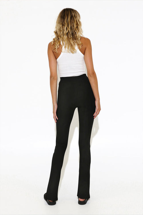 Henly Zip Front Pant in Black by Madison the Label  back View