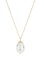Turquoise Baroque Pearl Drop Necklace
