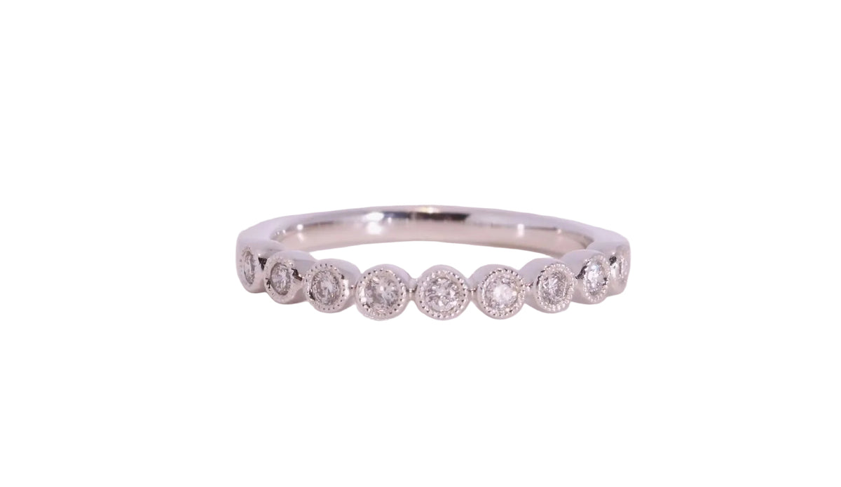 Diamond Circle Band Ring - White Gold 