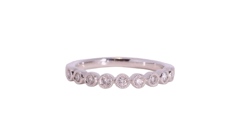 Diamond Circle Band Ring - White Gold 